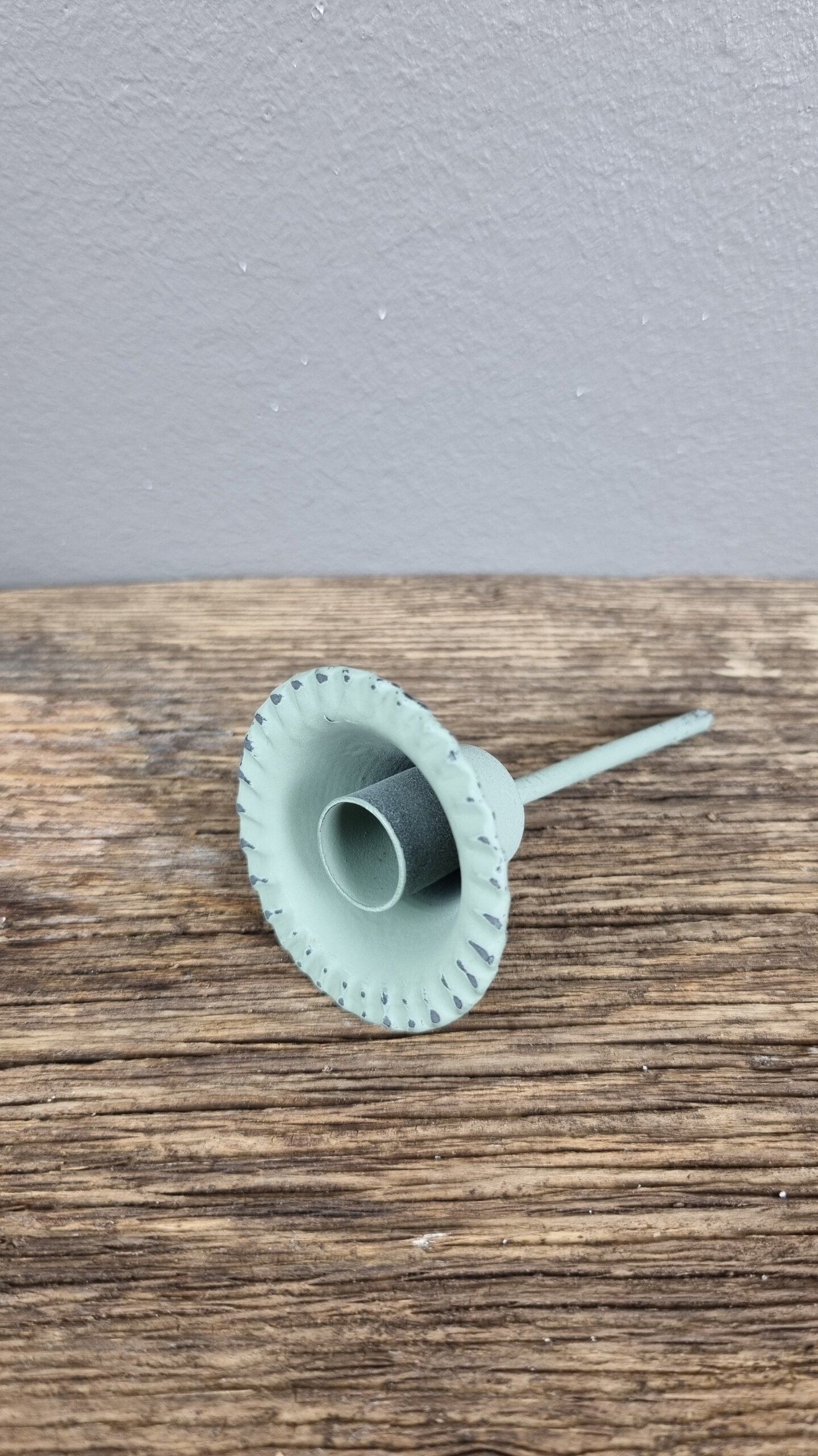 Kerzenhalter D5cmxD1,5cmxL9cm für kleine Baumkerze, salbeigrün