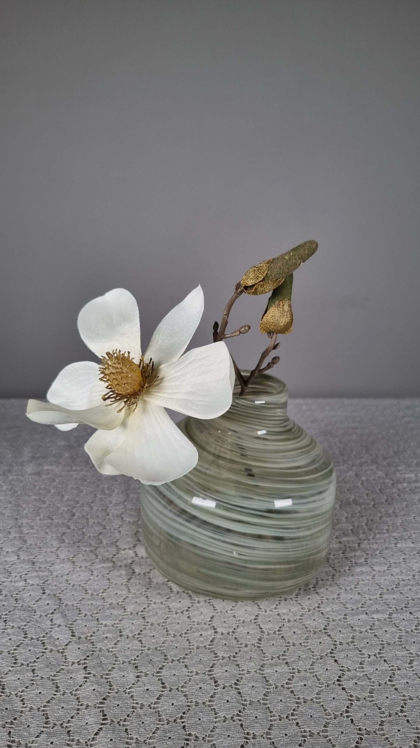 Magnolie seide L27cm, weiß