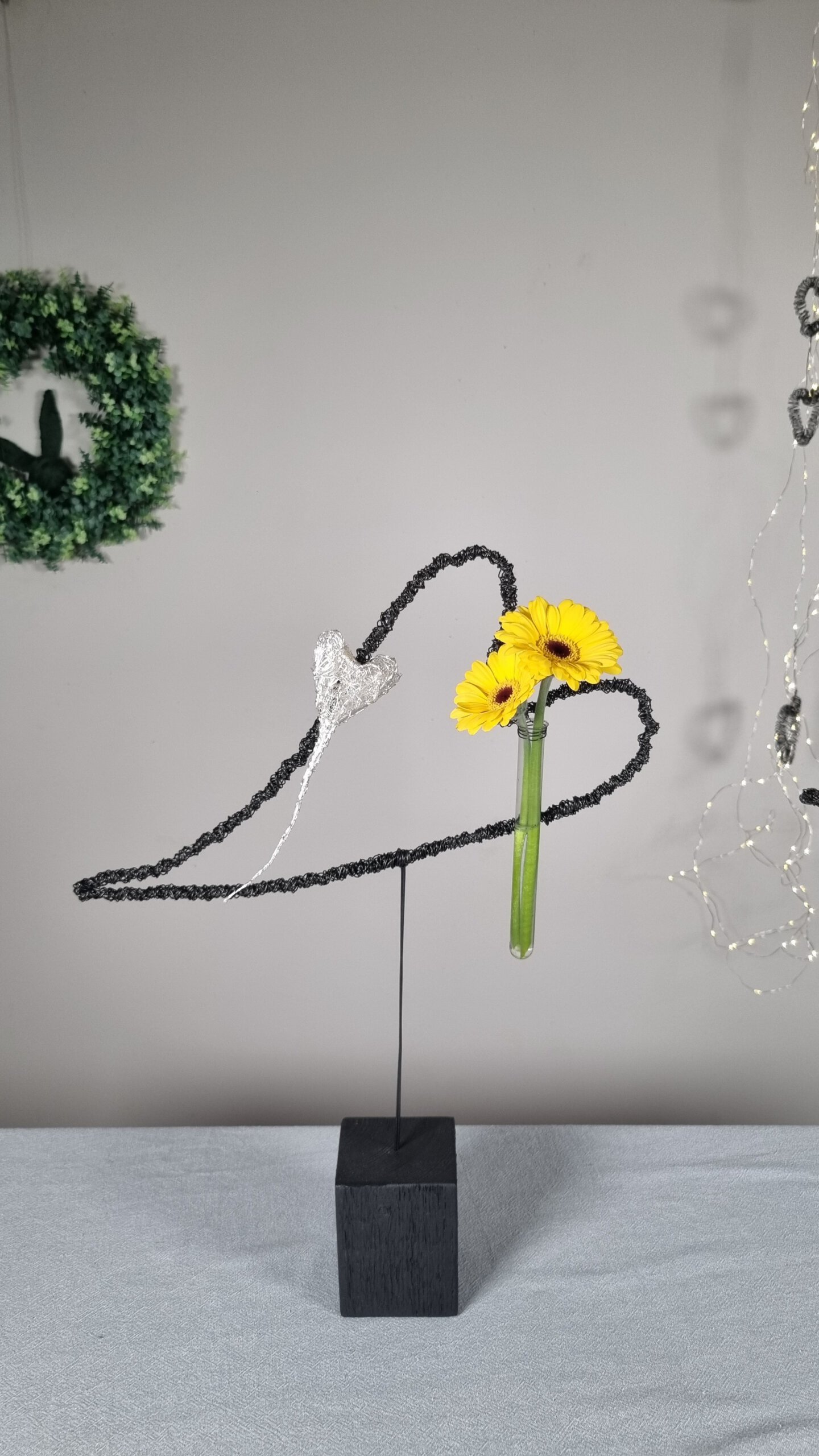 Herz Draht Hca.45cmxBca.33cm, handgefertigt