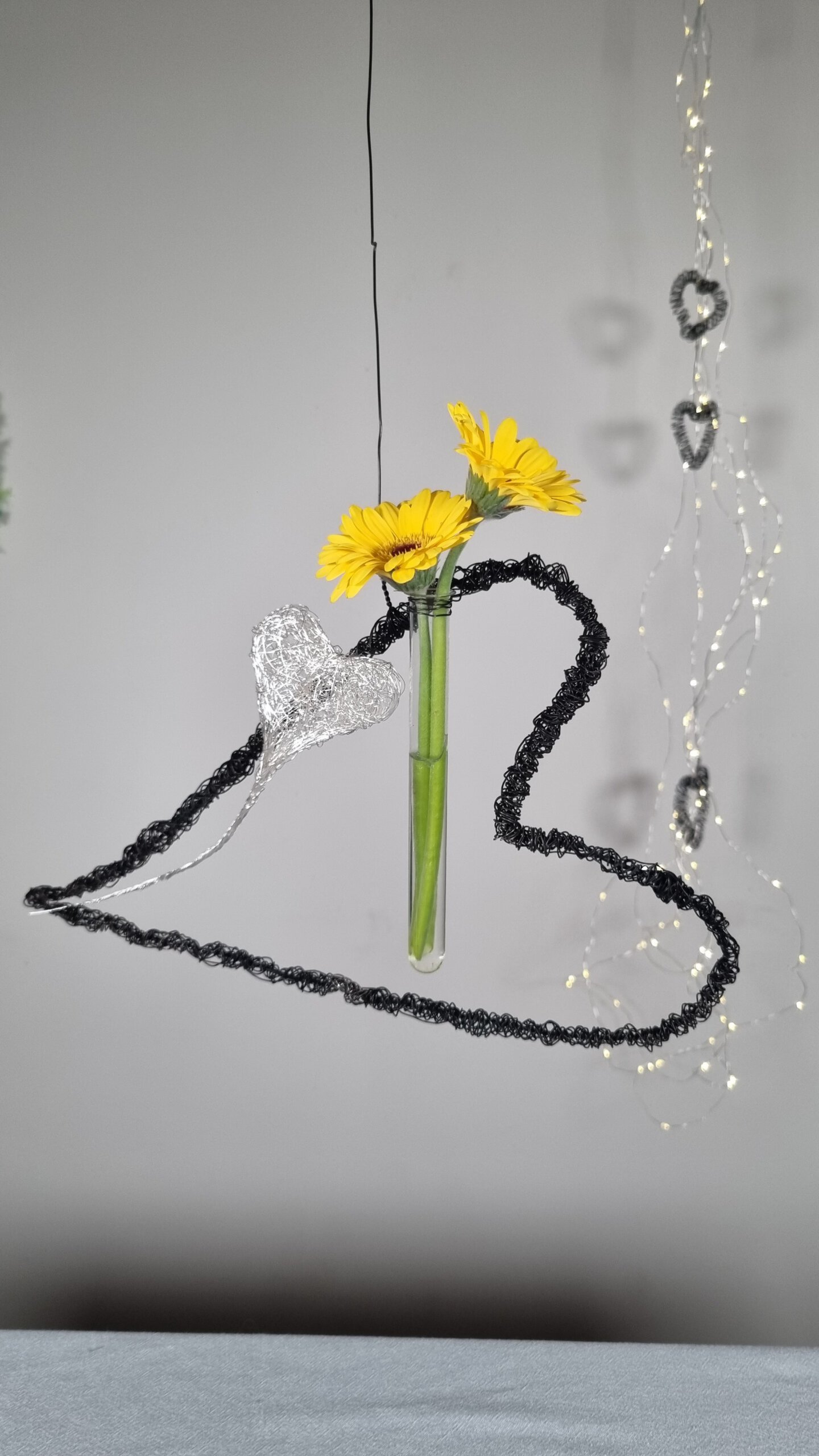 Herz Draht zum Hängen Hca.20cmxBca.33cm, handgefertigt