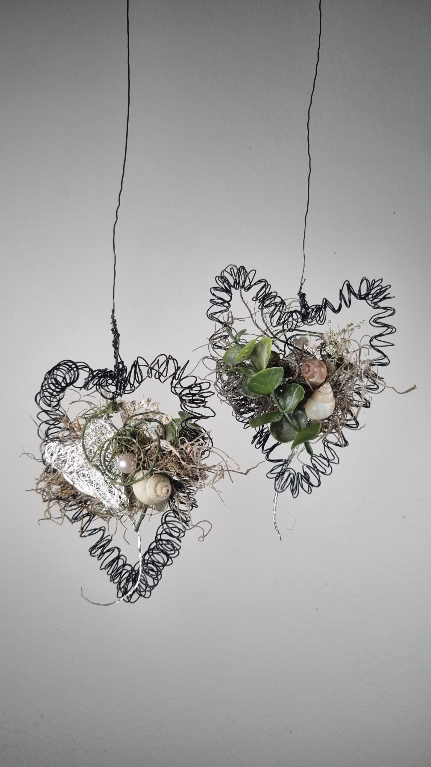 Drahtherz mit Deko handgefertigt, ein Stück